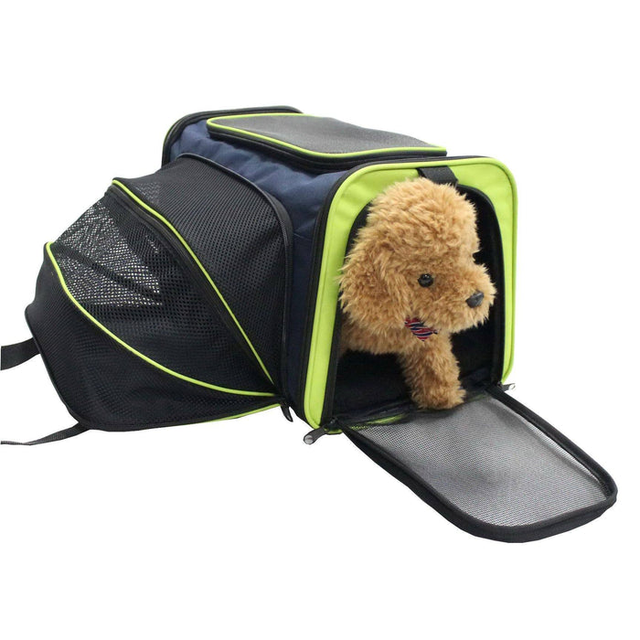 Pet Life ® 'Roomeo' Airline Approved Dual Expandable and Folding Collapsible Fashion Tr...