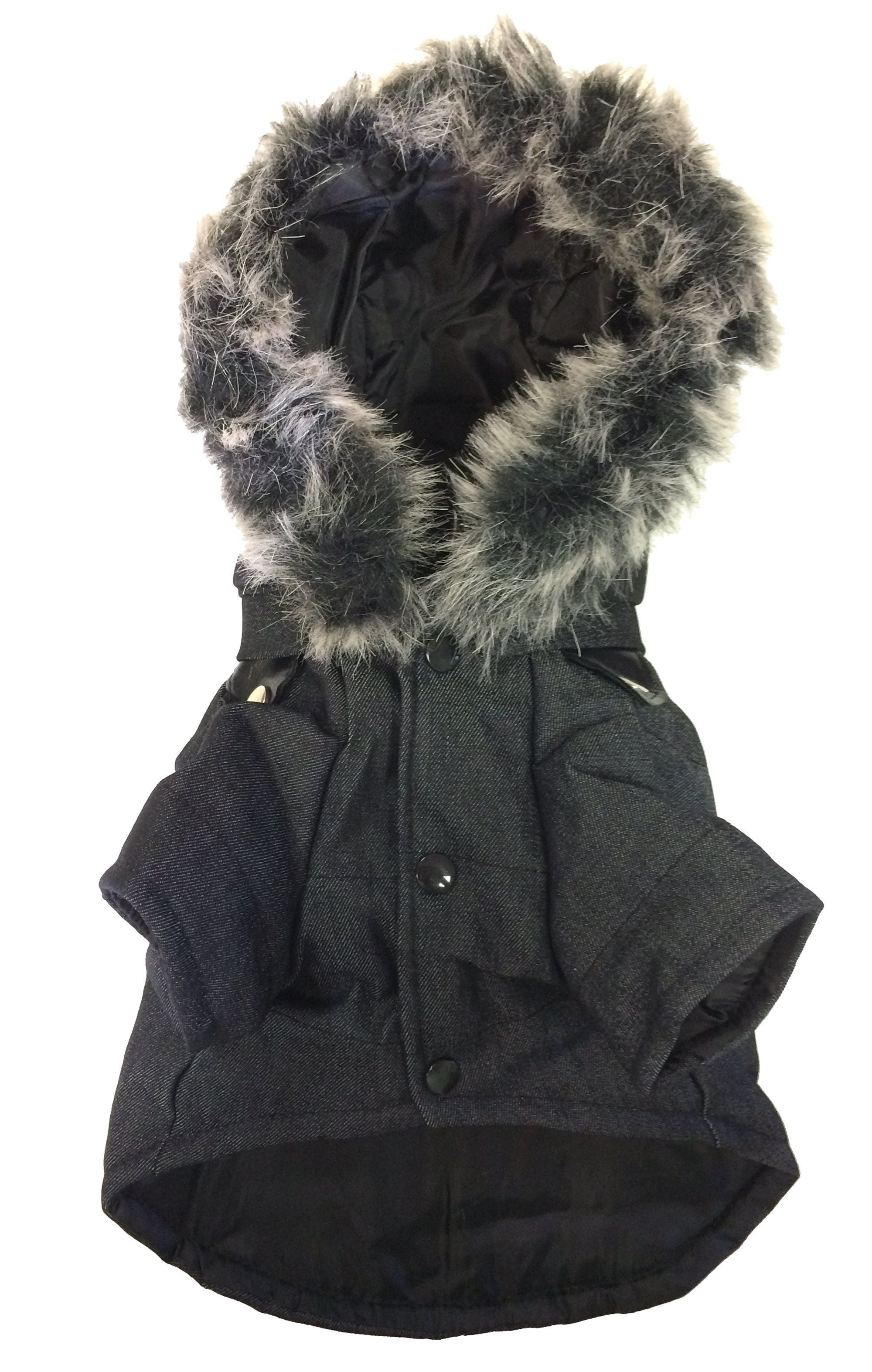 Pet Life ® 'Ruff-Choppered' Denim Fashioned Wool Dog Coat Jacket  