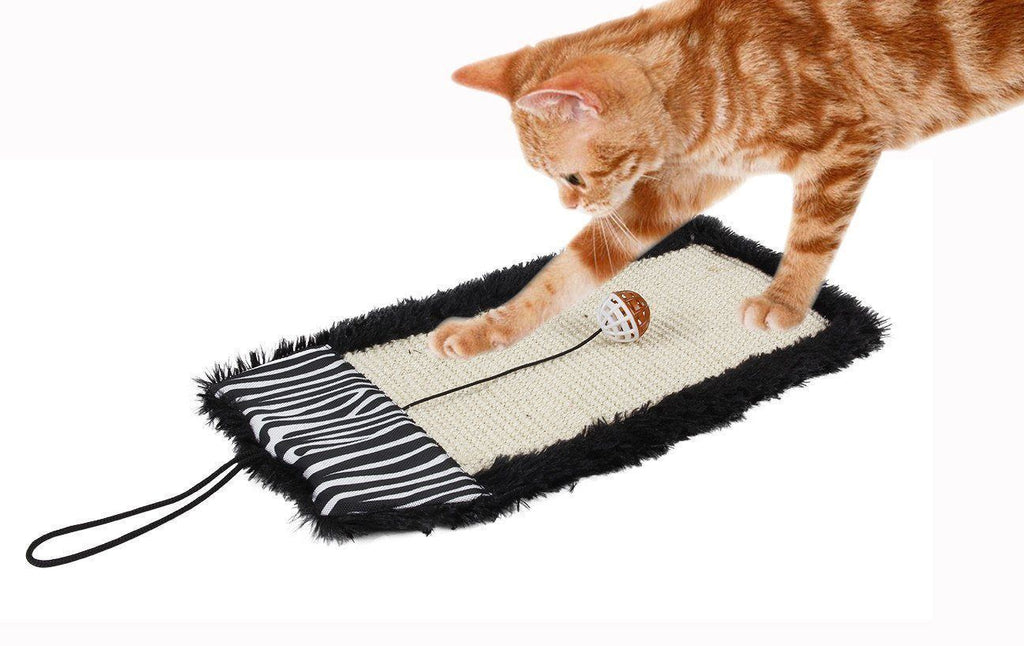 Pet Life ® 'Scrape-Away' Sisal and Jute Hanging Carpet Cat Scratcher Toy Black 