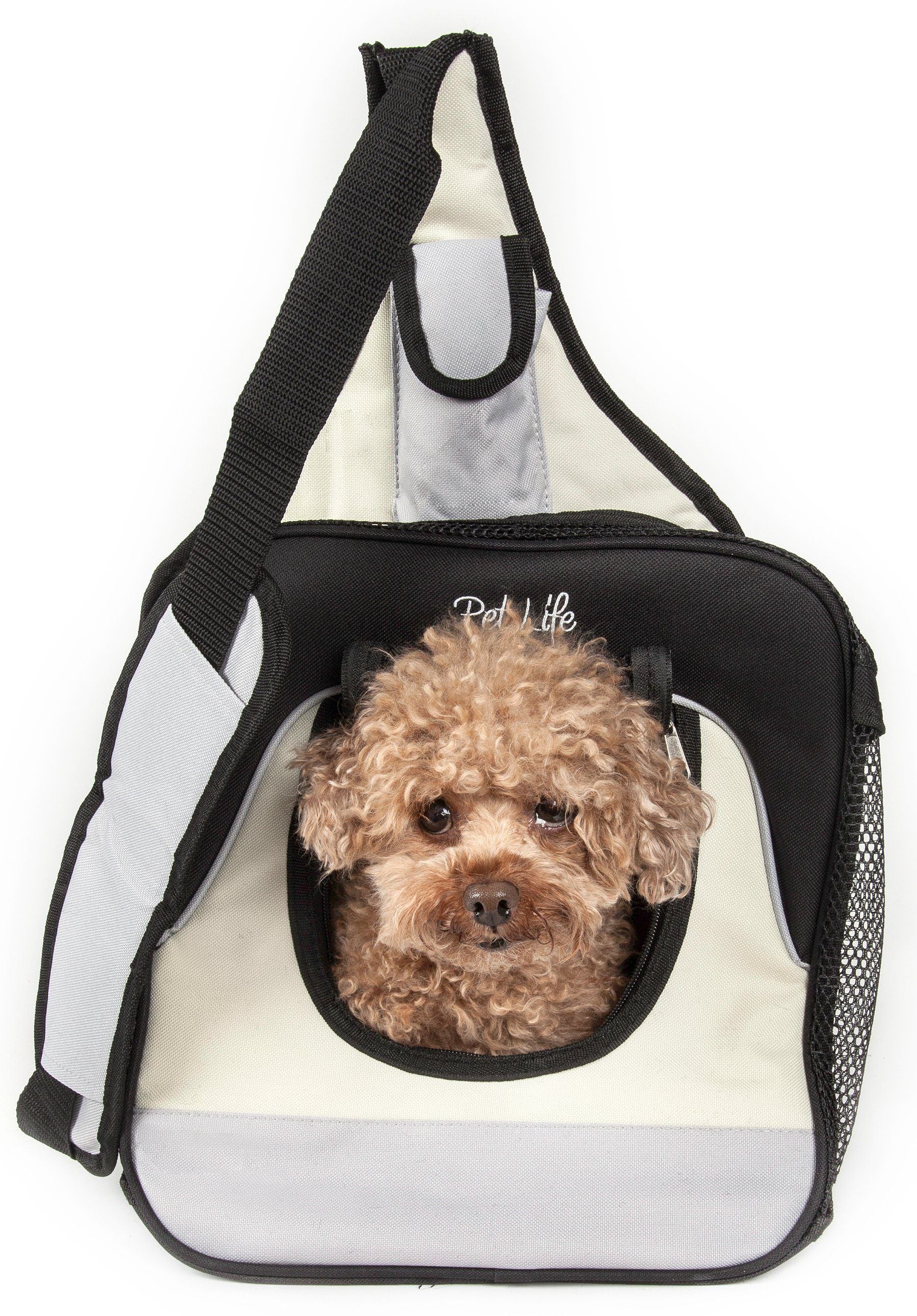 Pet Life ® Single Strap Over-The-Shoulder Hands Free Fashion Backpack Pet Dog Carrier  