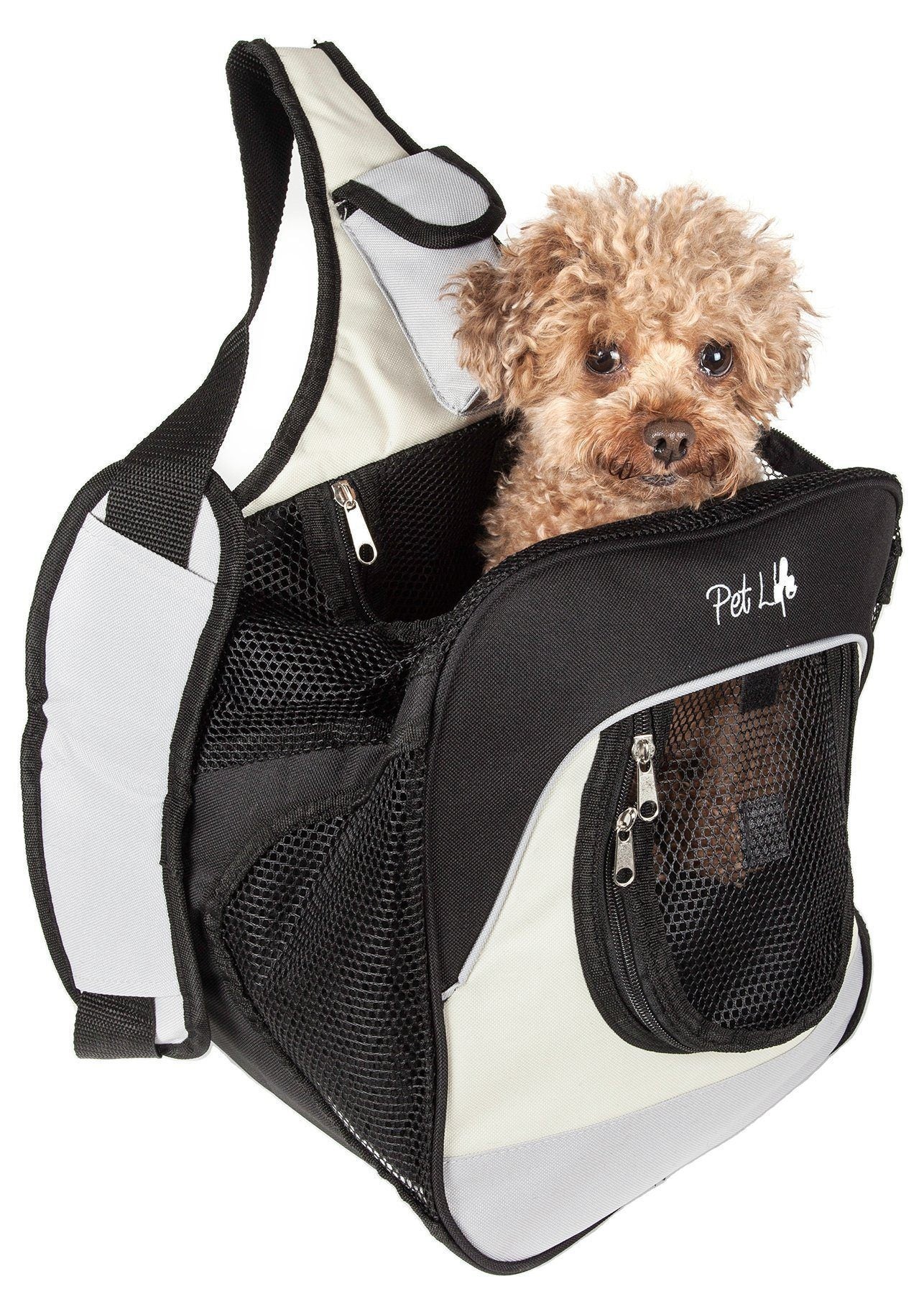 Pet Life ® Single Strap Over-The-Shoulder Hands Free Fashion Backpack Pet Dog Carrier  