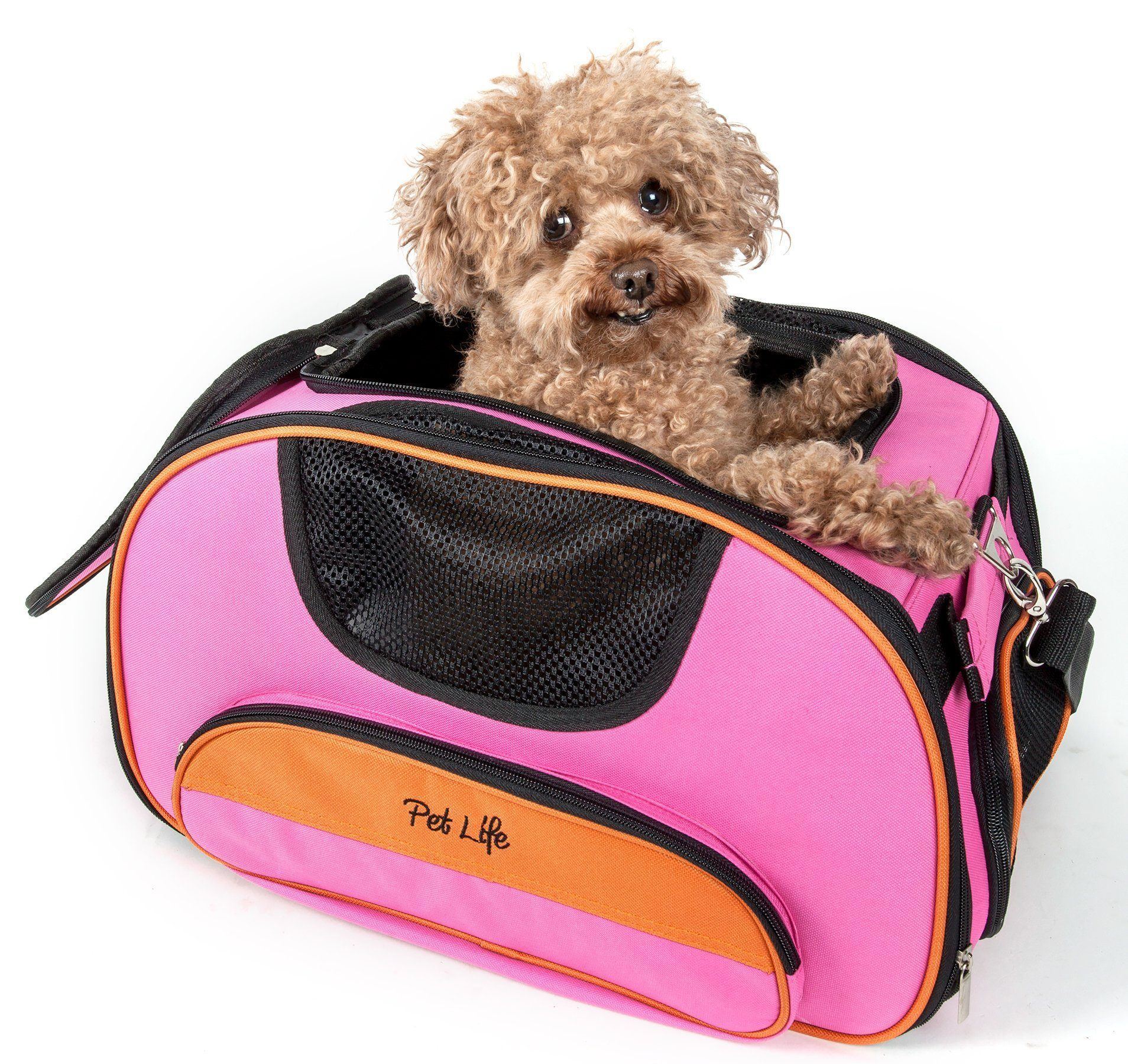 Pet Life ® 'Sky-Max' Airline Approved Designer Sporty Collapsible Travel Fashion Pet Dog Carrier  