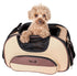 Pet Life ® 'Sky-Max' Airline Approved Designer Sporty Collapsible Travel Fashion Pet Dog Carrier Light Brown 