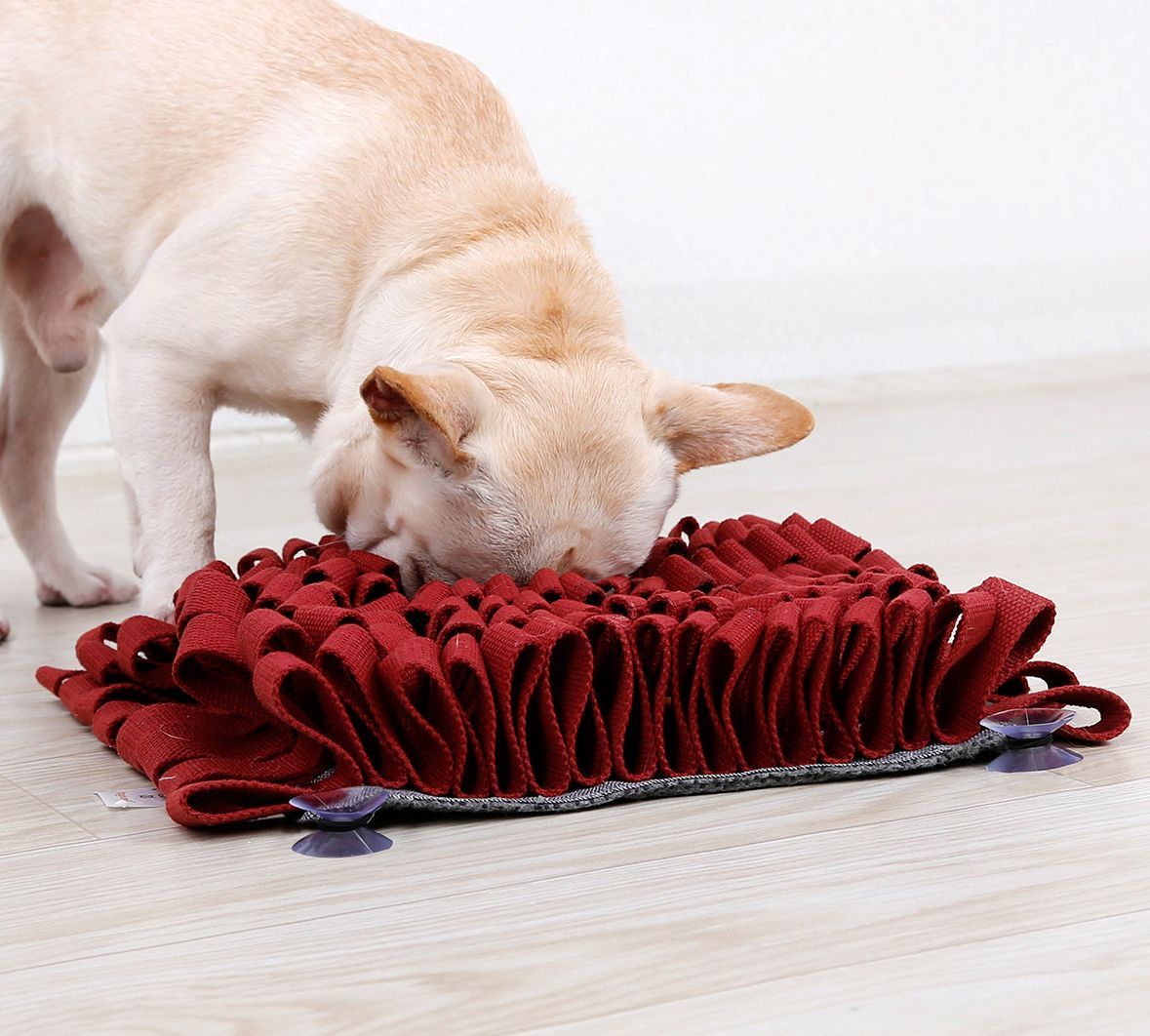 Pet Life Red 'Sniffer Grip' Interactive Anti-Skid Suction Pet Snuffle Mat,  11.41 L X 11.41 W