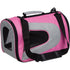 Pet Life ® Sporty Mesh Airline Approved Zippered Folding Collapsible Travel Pet Dog Carrier Medium Pink & Cream