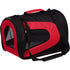 Pet Life ® Sporty Mesh Airline Approved Zippered Folding Collapsible Travel Pet Dog Carrier Medium Red & Black