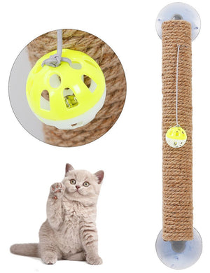 Pet Life ® 'Stick N' Claw' Sisal Rope and Toy Suction Cup Stick Shaped Cat Scratcher
