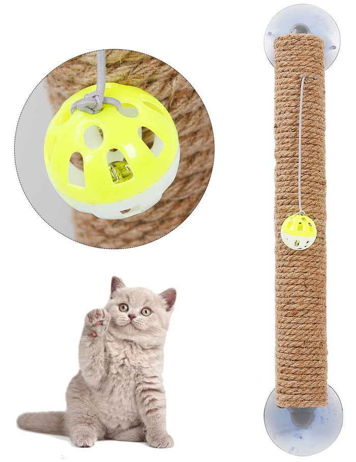 Pet Life ® 'Stick N' Claw' Sisal Rope and Toy Suction Cup Stick Shaped Cat Scratcher