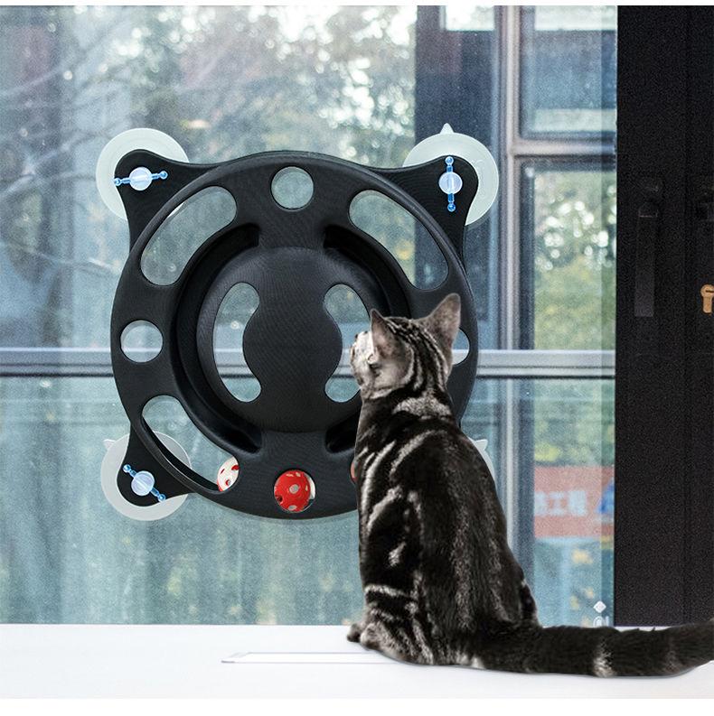 Pet Life 'Sticky-Swipe' Interactive Suction Cup Kitty Cat Toy - Black