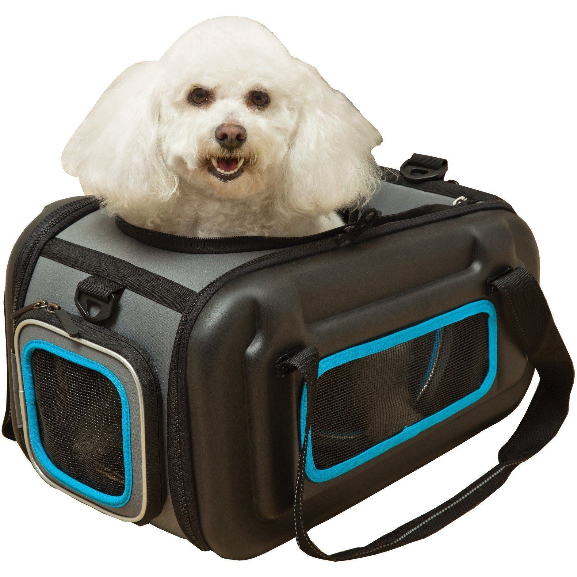 Pet Life ® 'Stow-Away' Airline Approved Ergonomically designed Collapsible Lightweight Travel Pet Dog Carrier  