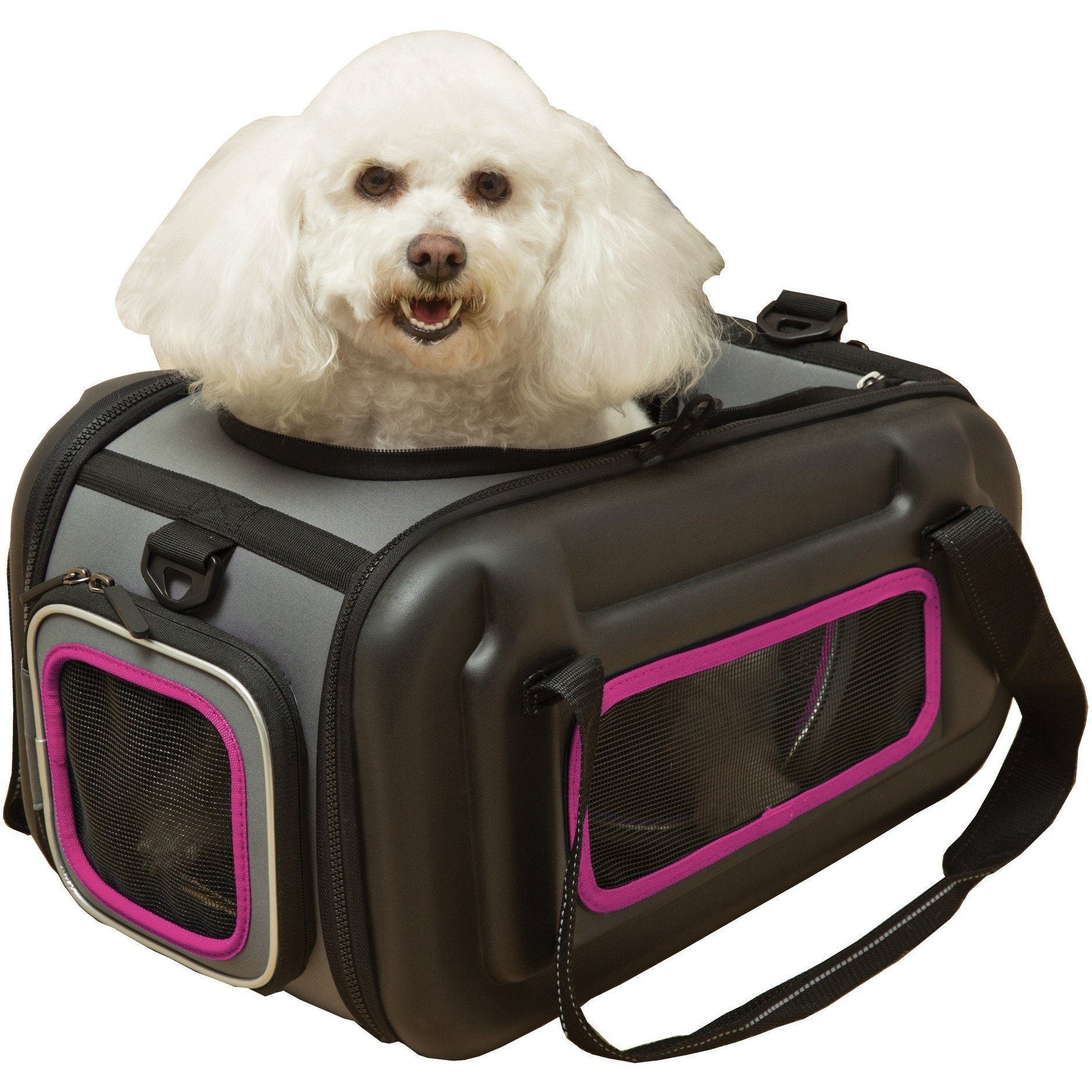 Pet Life ® 'Stow-Away' Airline Approved Ergonomically designed Collapsible Lightweight Travel Pet Dog Carrier  