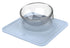 Pet Life ® 'Surface' Anti-Skid and Anti-Spill Curved and Clear Removable Pet Bowl Blue 