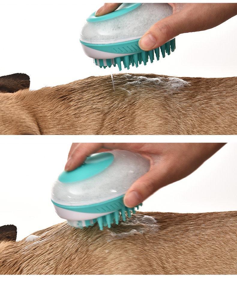 H&H Pets h&h pets bath brush with soap dispenser - grooming brush kit for  dogs & cats, dog supplies, bath massage shower brush, pet su