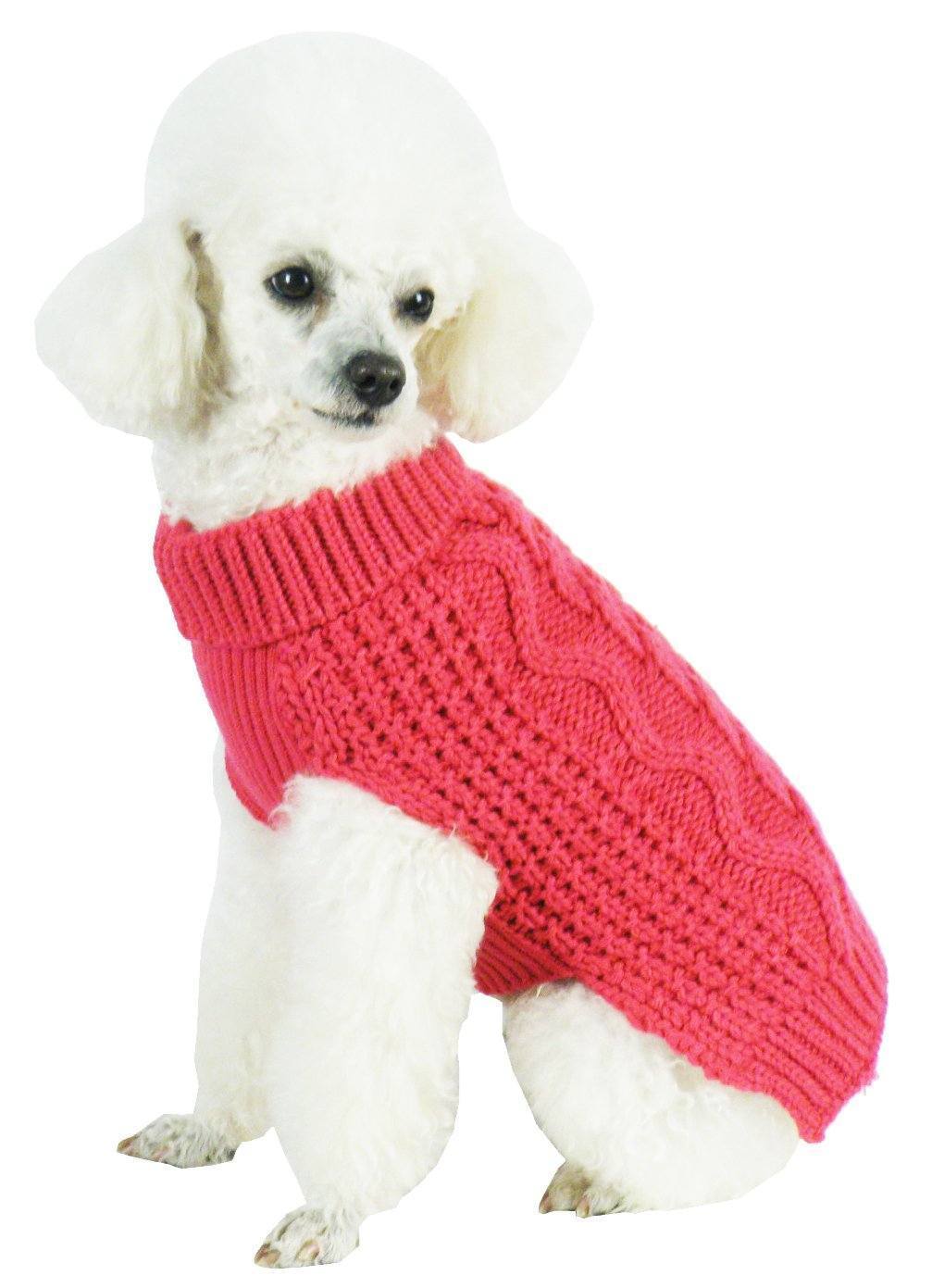 Pet Life ® 'Swivel-Swirl' Heavy Cable Knitted Fashion Designer Dog Sweater  