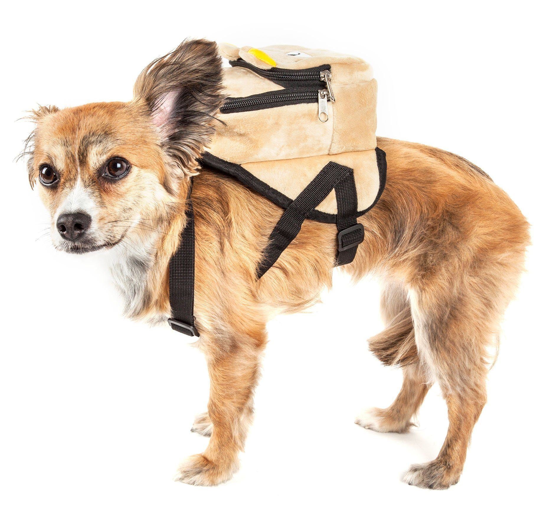 Pet Life ® 'Teddy Tails' Dual-Pocketed Animated Fashion Dog Harness Backpack  