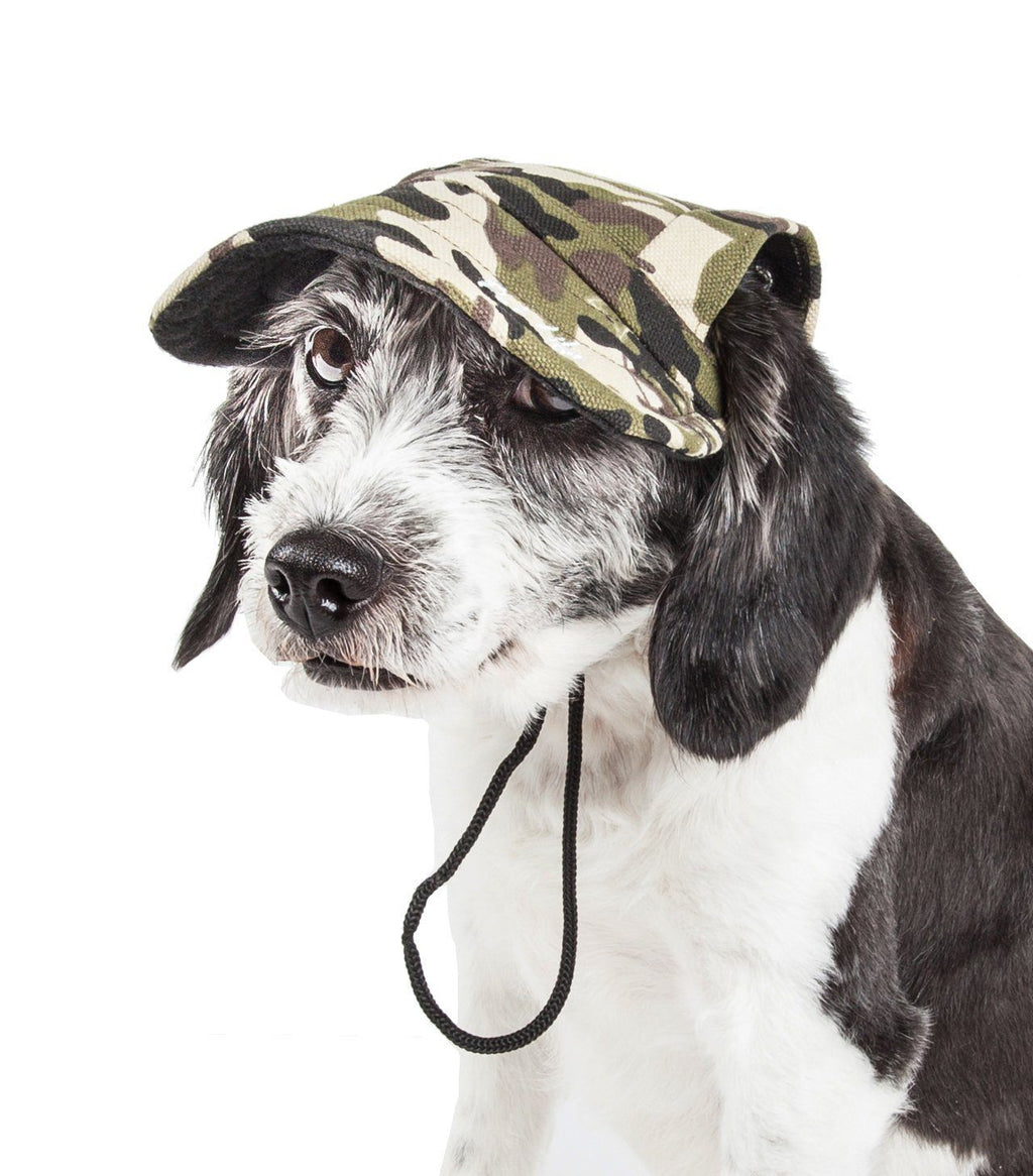 Pet Life ®  'Torrential Downfour' Camouflage UV Protectant Adjustable Fashion Dog Hat C...