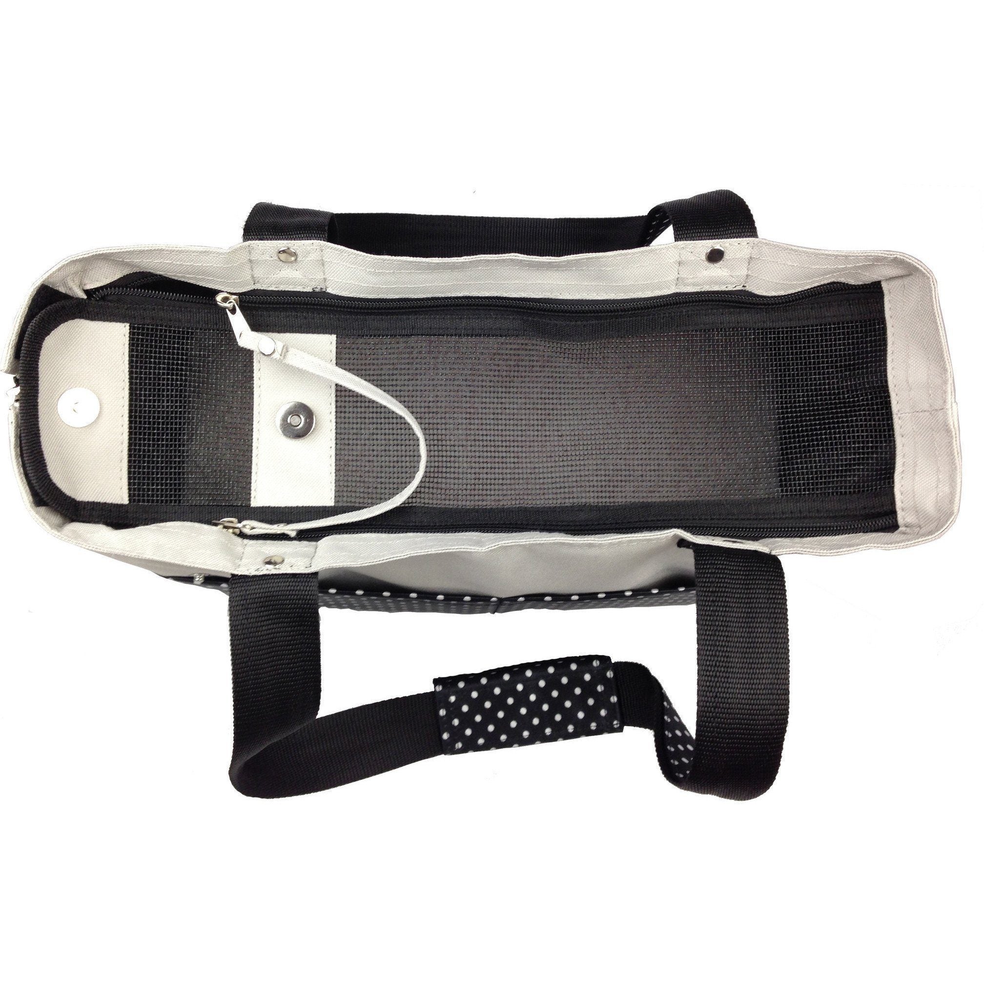 Pet Life ® 'Tote n' Boater' Trendy Spotted Designer Fashion Travel Pet Dog Carrier  