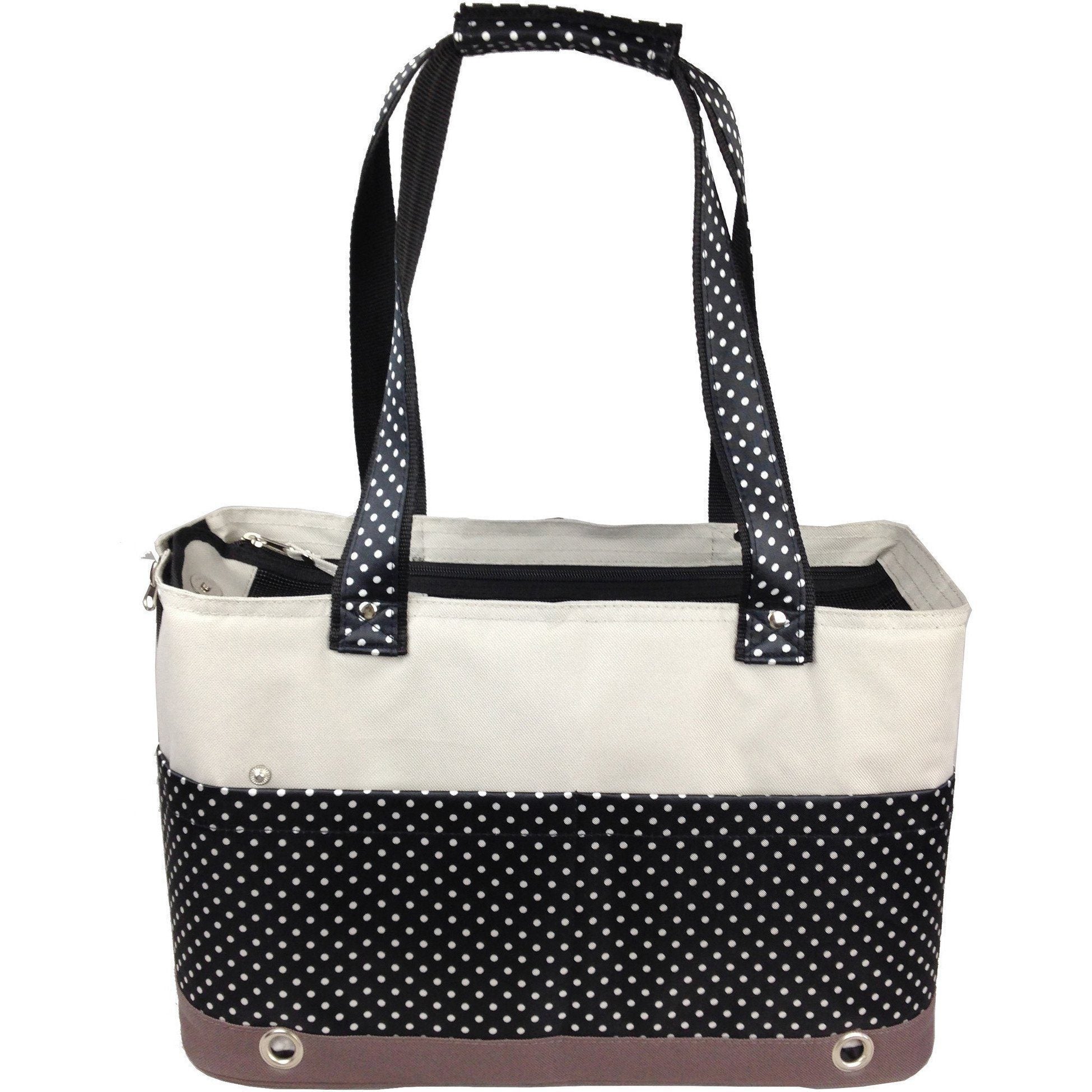 Pet Life ® 'Tote n' Boater' Trendy Spotted Designer Fashion Travel Pet Dog Carrier Default Title 