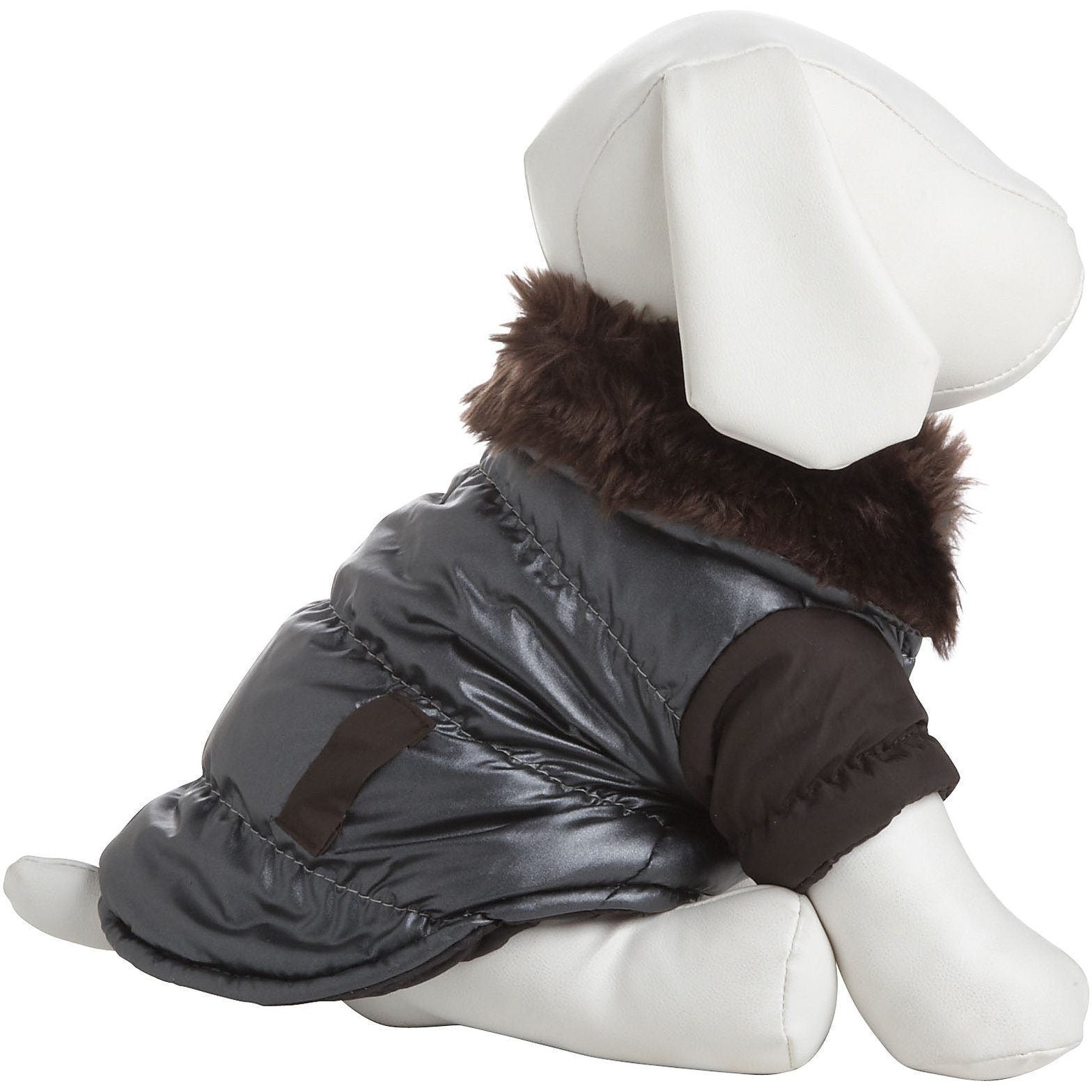 Pet Life ® Track-Collared' Metallic Ultra Fur 3M Insulated Pet Dog Jacket  