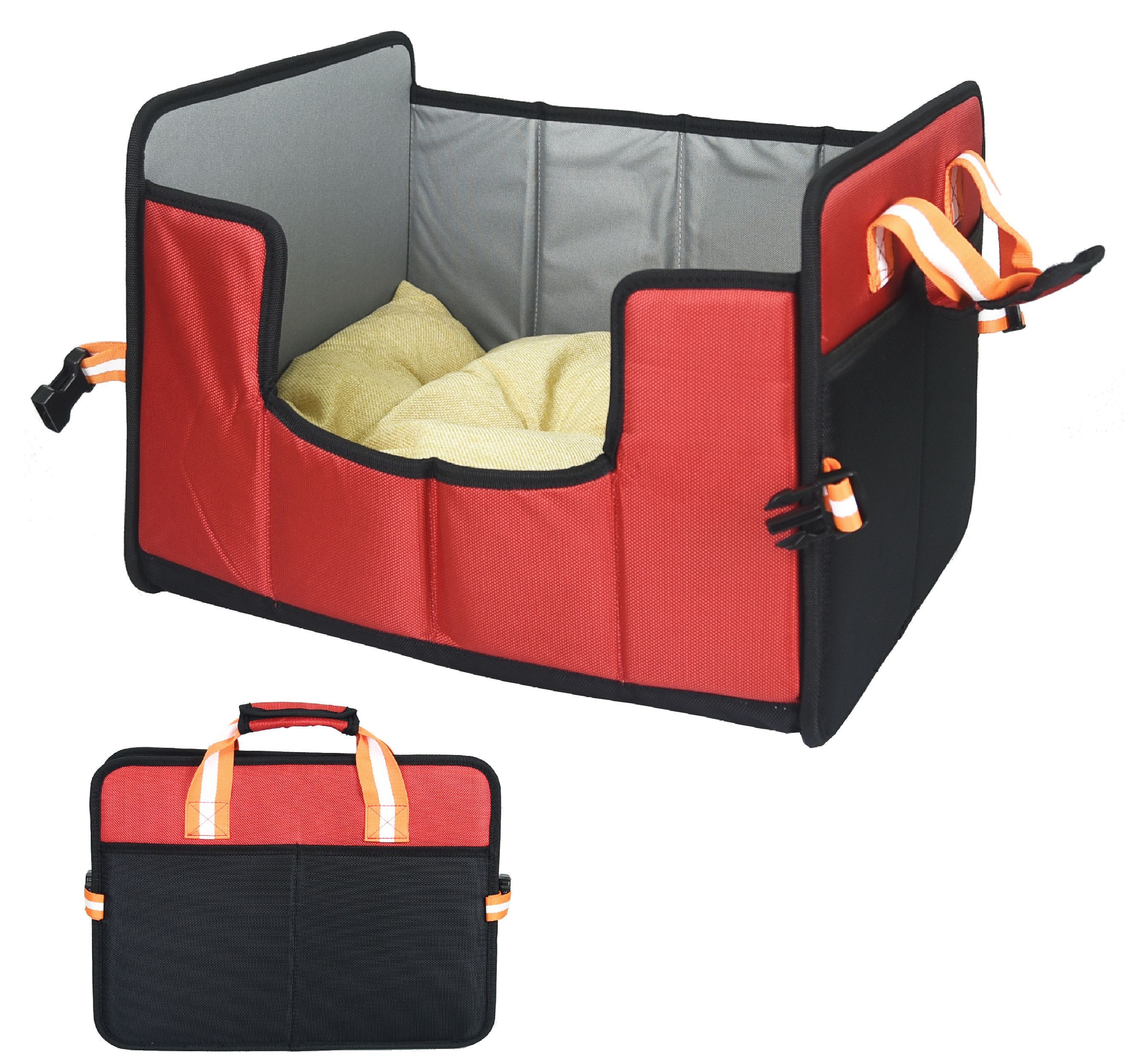 Pet Life ® 'Travel-Nest' Folding Travel Cat and Dog Bed Red Small