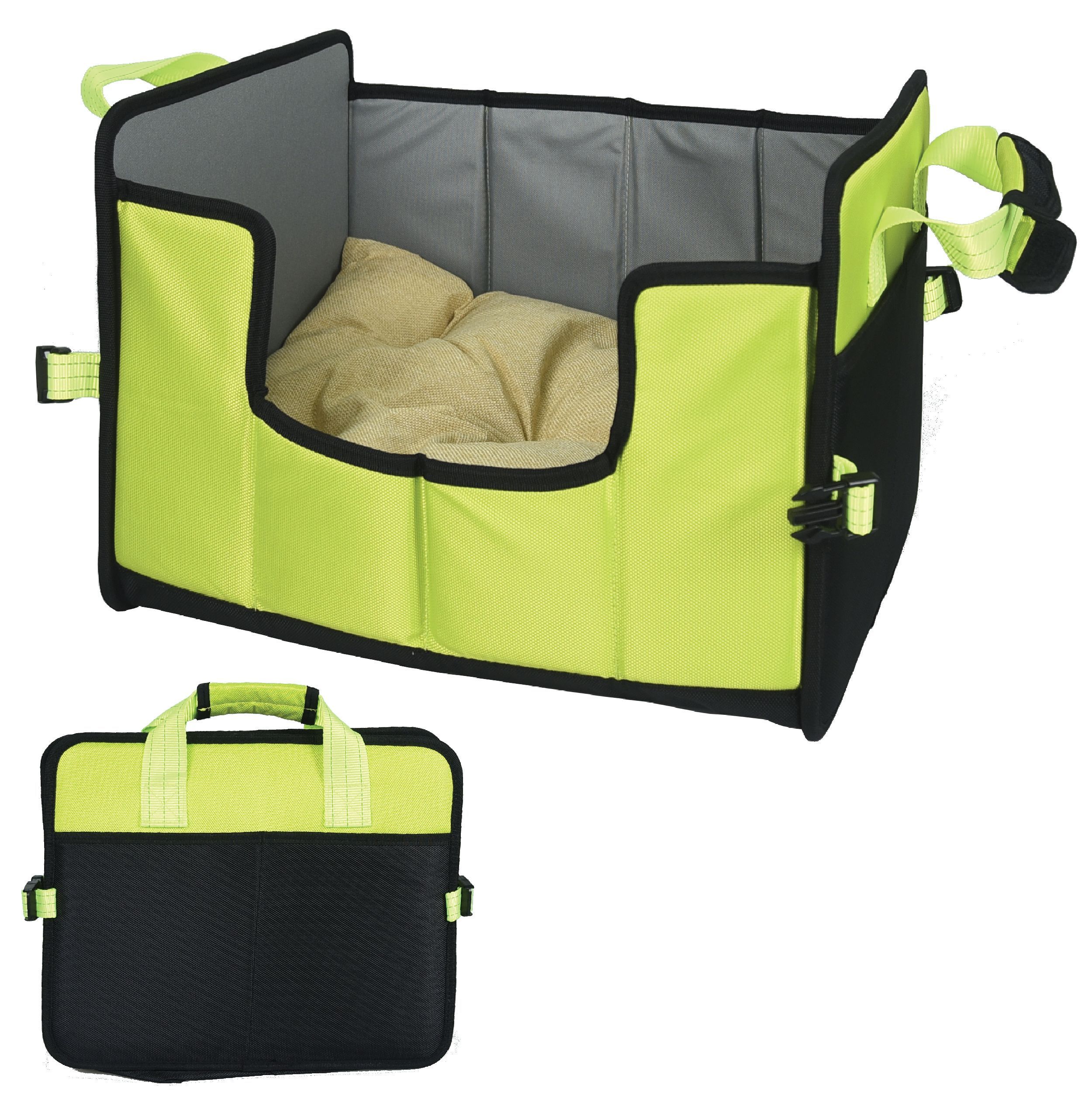 Pet Life ® 'Travel-Nest' Folding Travel Cat and Dog Bed Green Small