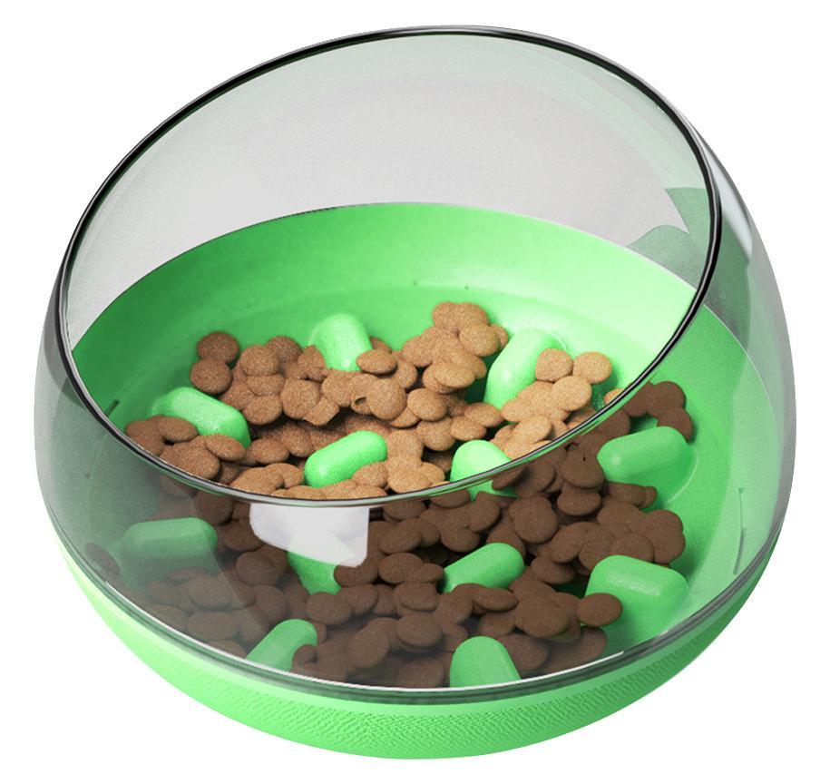 Pet Life ® 'Tumbowl' Slow Feeding Pet Bowl Green 