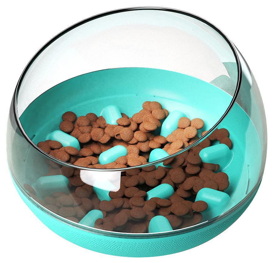 Pet Life ® 'Tumbowl' Slow Feeding Pet Bowl Blue 