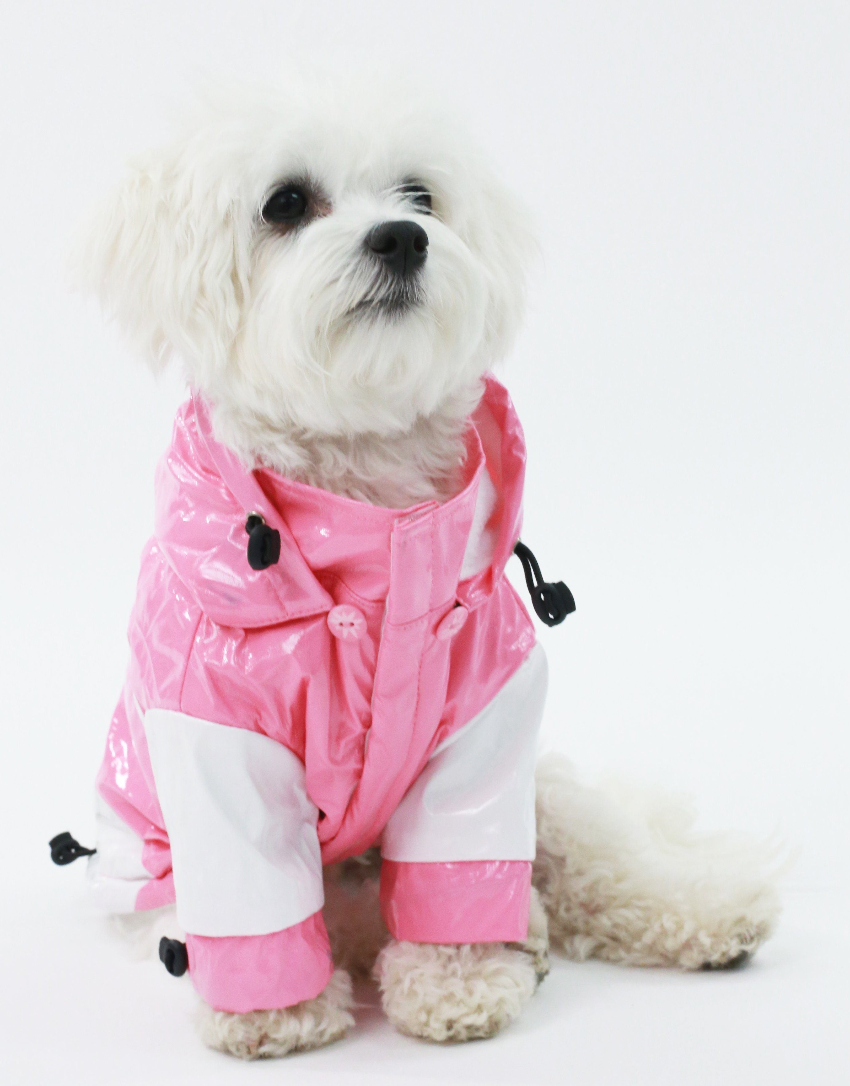 Pet Life ® 'Two-Tone' Waterproof Adjustable Dog Raincoat Jacket w/ Removable Hood  