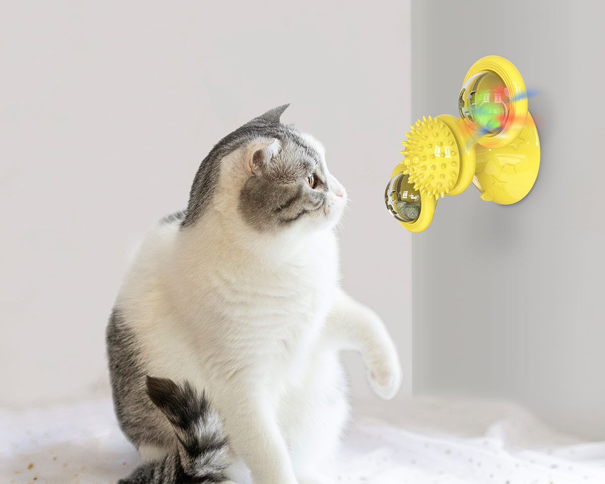 Pet Life ® 'Windmill' Rotating Suction Cup Spinning Cat Toy  