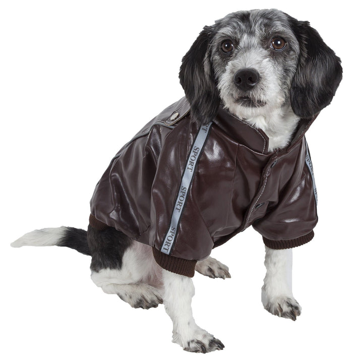 Pet Life ® 'Wuff-Rider' Fashion Suede Stitched Dog Jacket