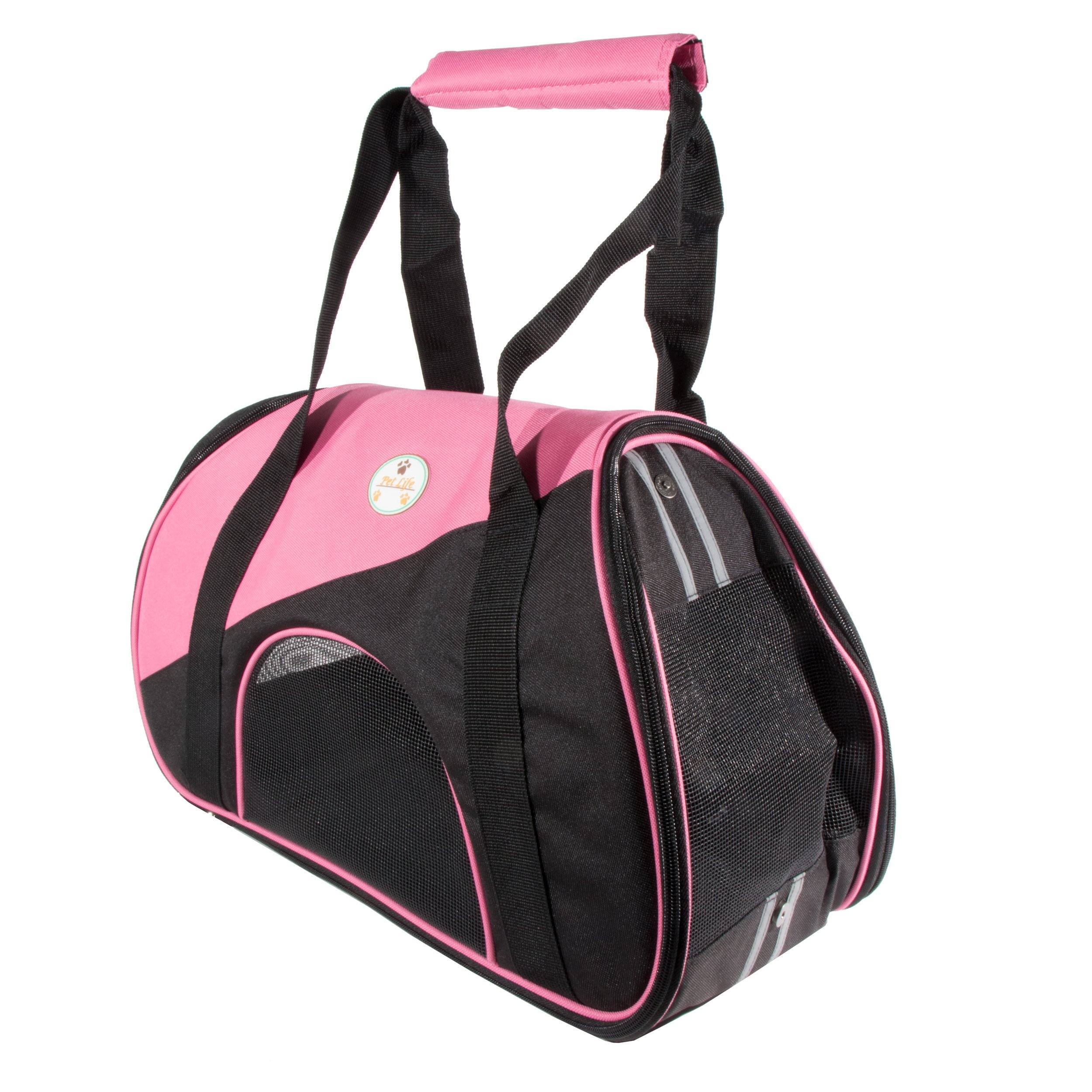 Pet Life ® 'Zip-N-Go' Airline Approved Contoured Fashion Designer Pet Dog Carrier  