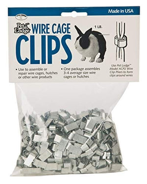Pet Lodge Cage Clips for Small Animal Cage - Silver - 1 Lb