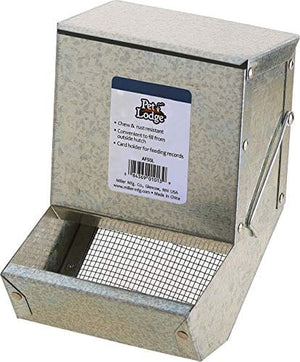 Pet Lodge Galvanized Feeder with Sifter Bottom & Limited Ingredient Diet - 5 In