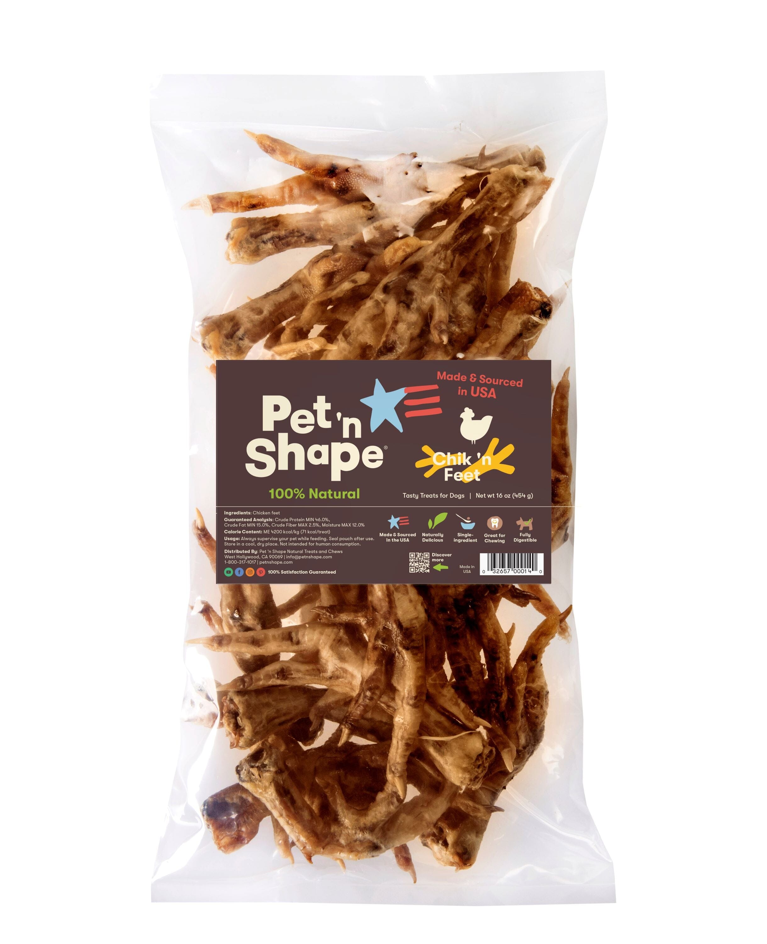 Pet 'N Shape Chicken Feet Dog Treats - 1 lb  