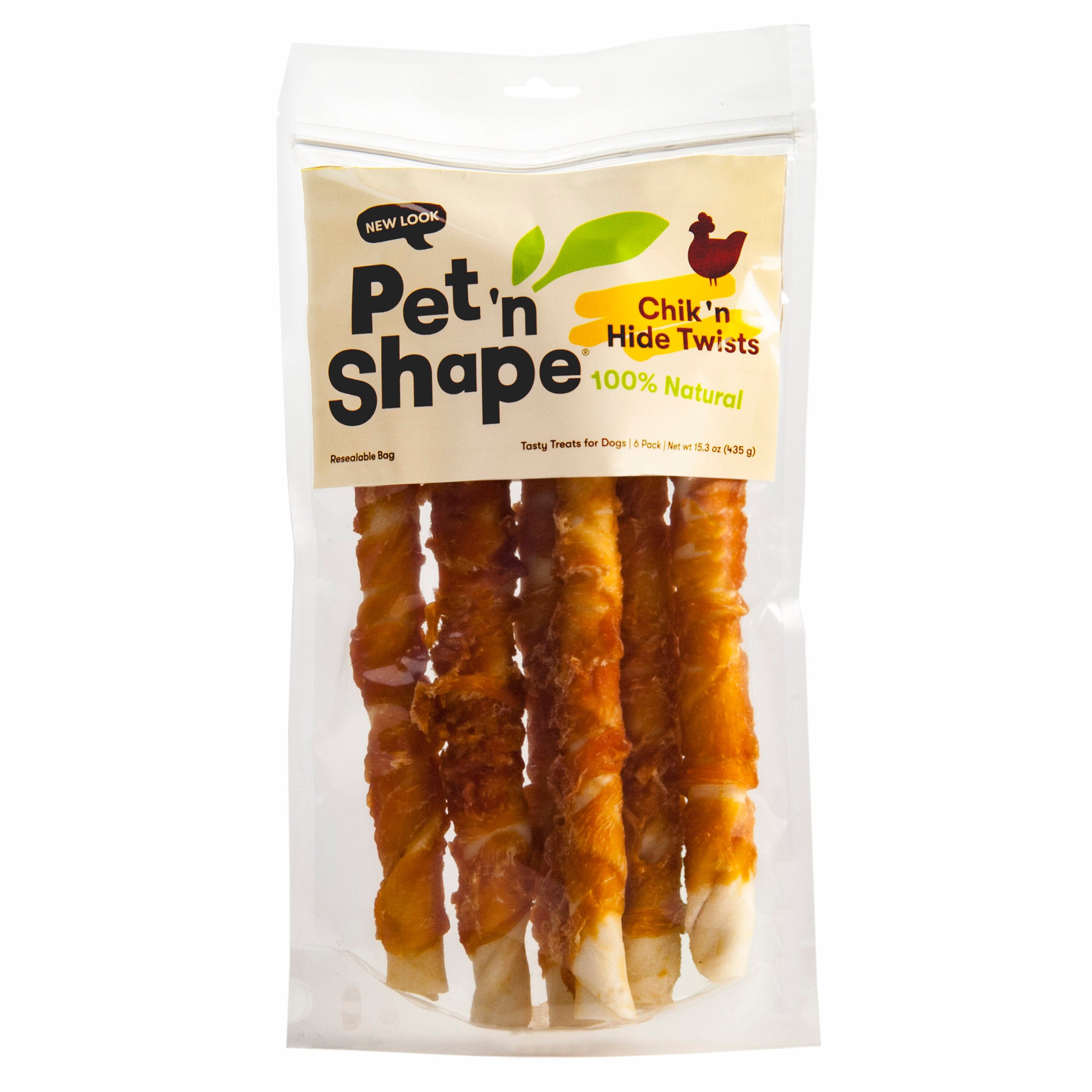 Pet 'N Shape Chik 'n Hide Twists Dog Treats - 15.3 Oz - 6 Pack  