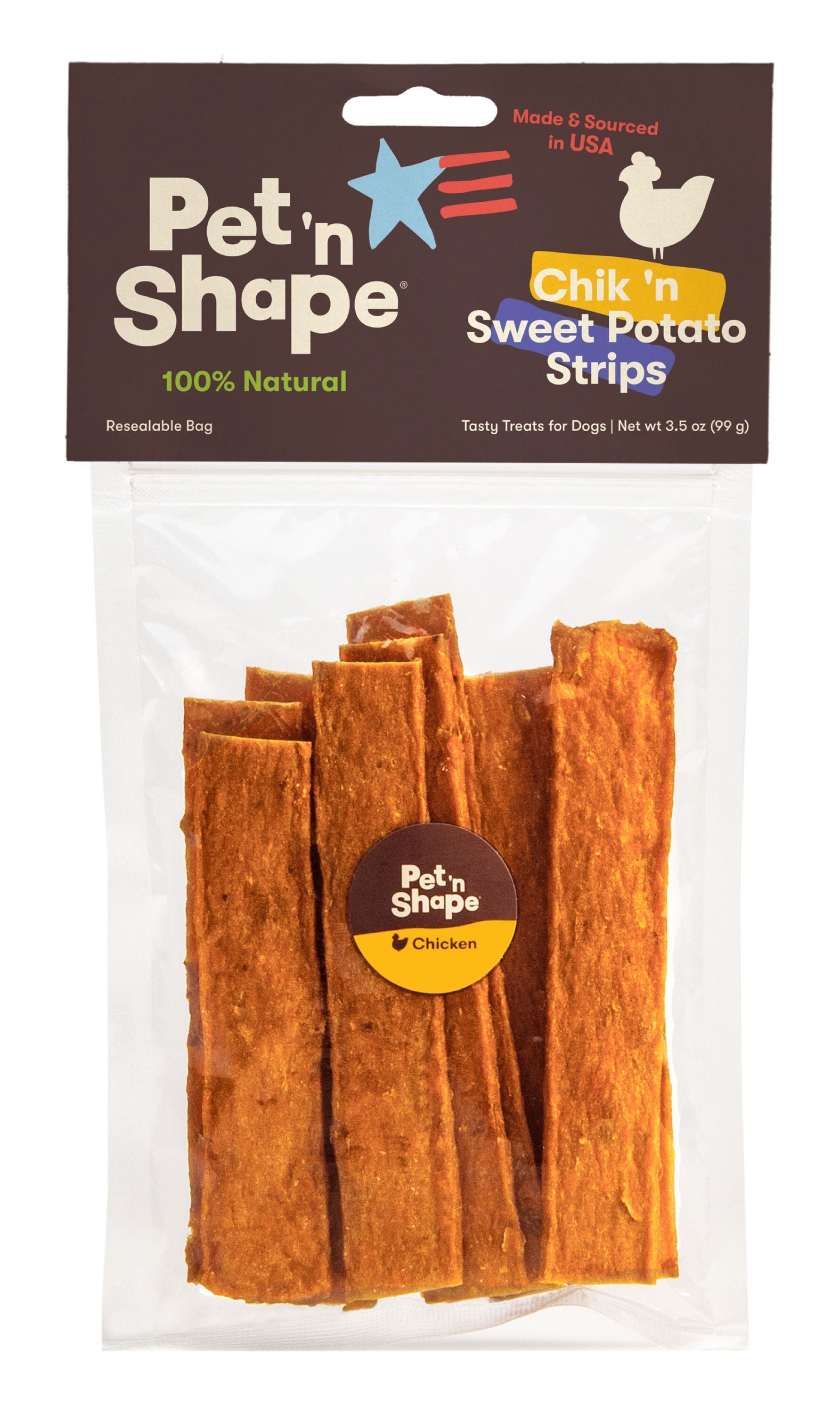 Pet 'N Shape Chik 'n Sweet Potato Strips Dog Treat - 3.5 Oz  