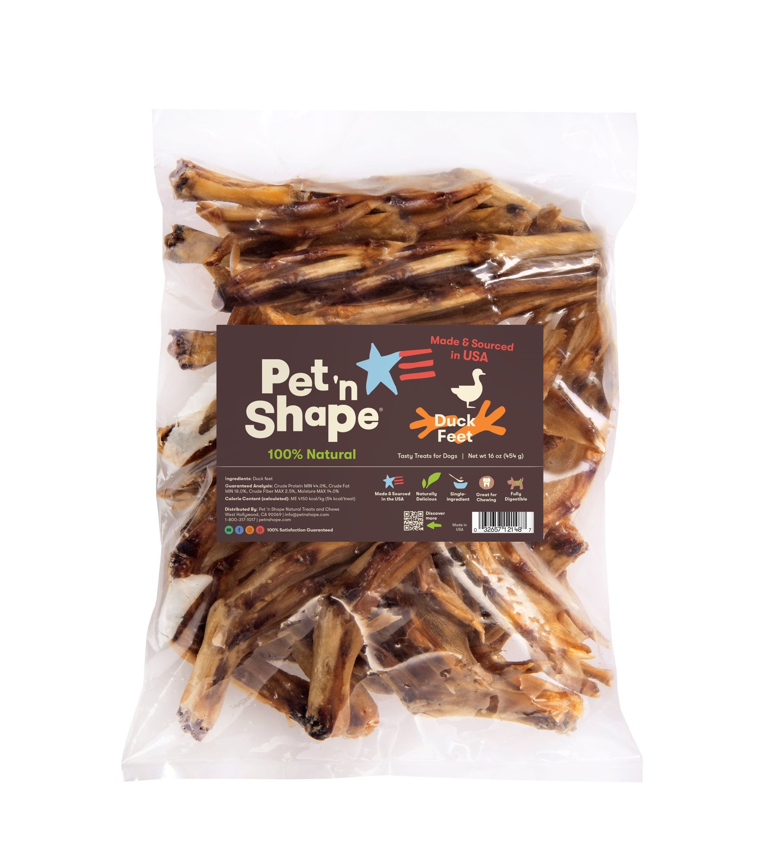 Pet 'N Shape Duck Feet Dog Treats - 1 lb  