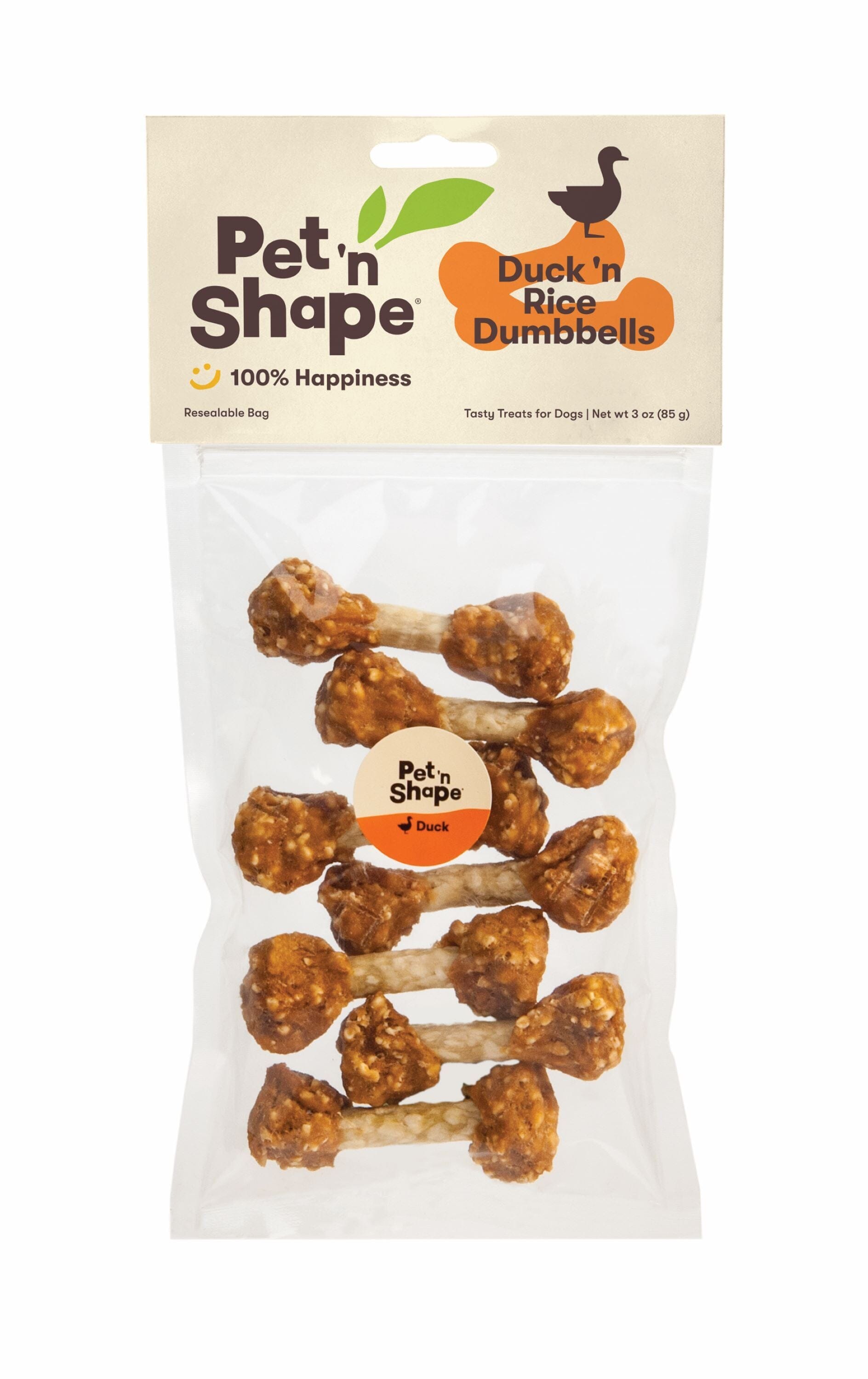 Pet 'N Shape Duck 'n Rice Dumbbells Dog Treats - 3 Oz  