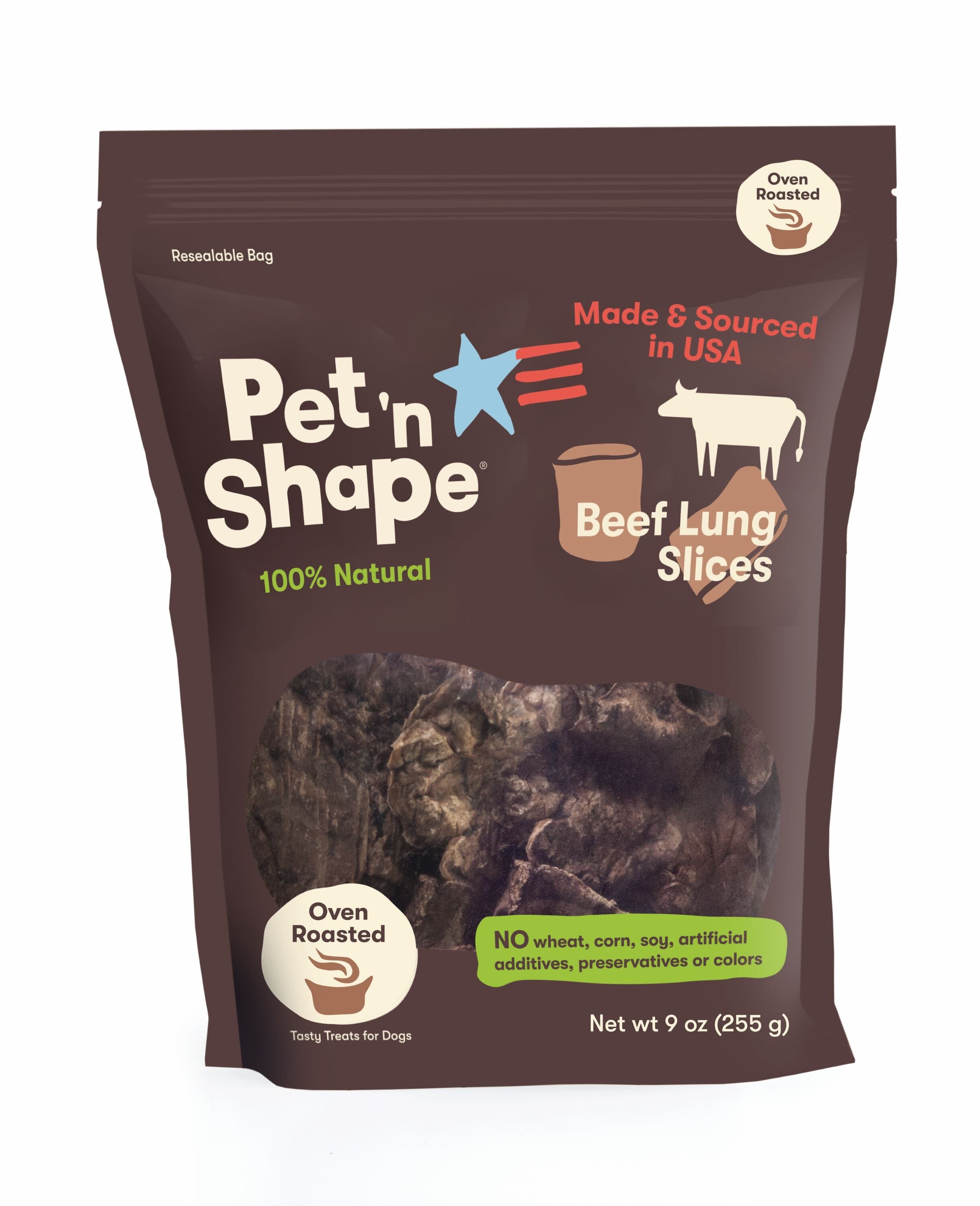 Pet 'N Shape Natural Oven Roasted Beef Lung Slices Dog Treat - 9 Oz  