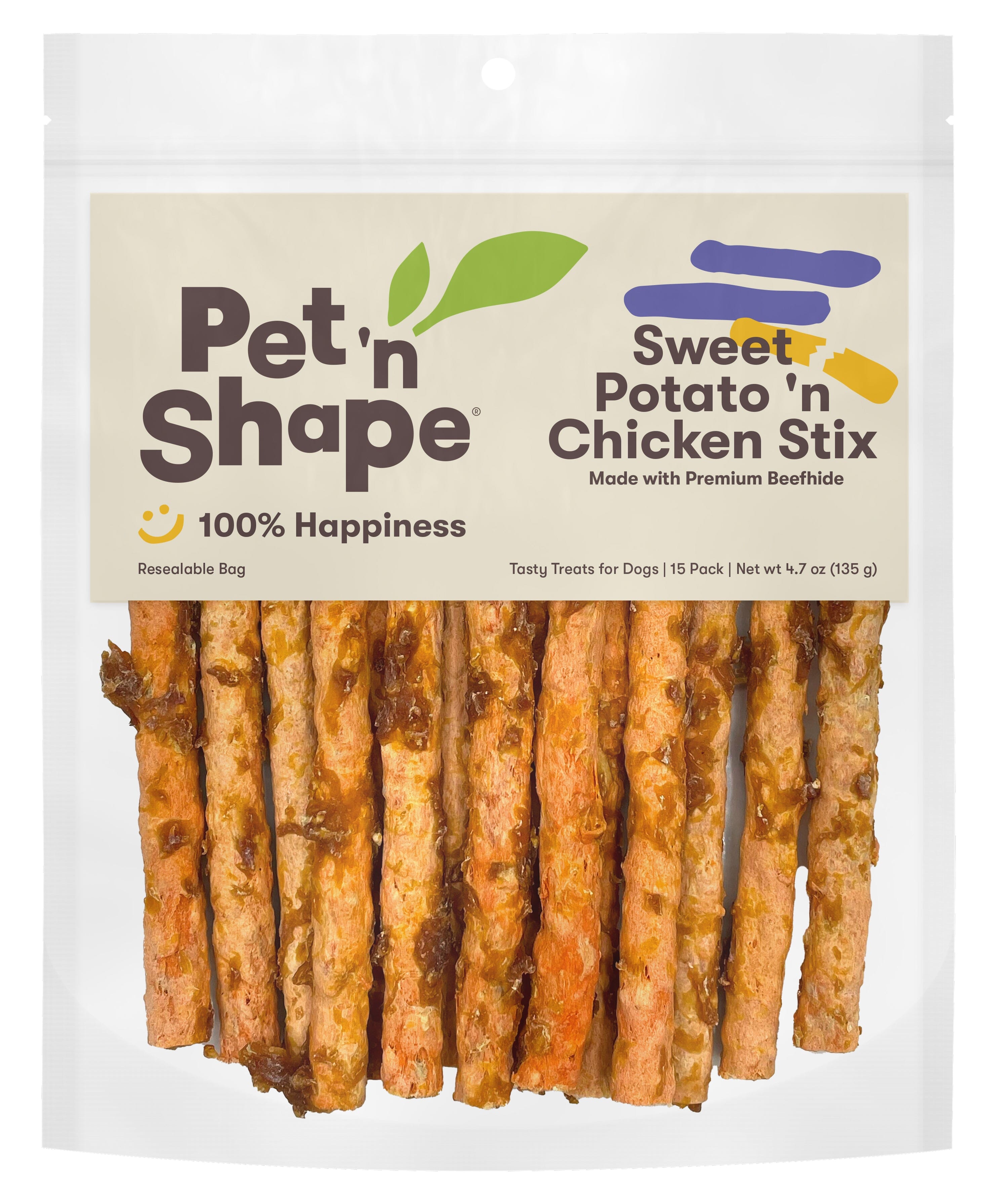 Pet 'N Shape Sweet Potato 'n Chicken Stix Dog Treat - 12 Oz  