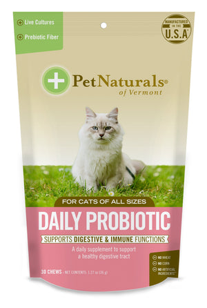 Pet Naturals of Vermont Daily Probiotic Cat Supplements - 30 Chews Pouch