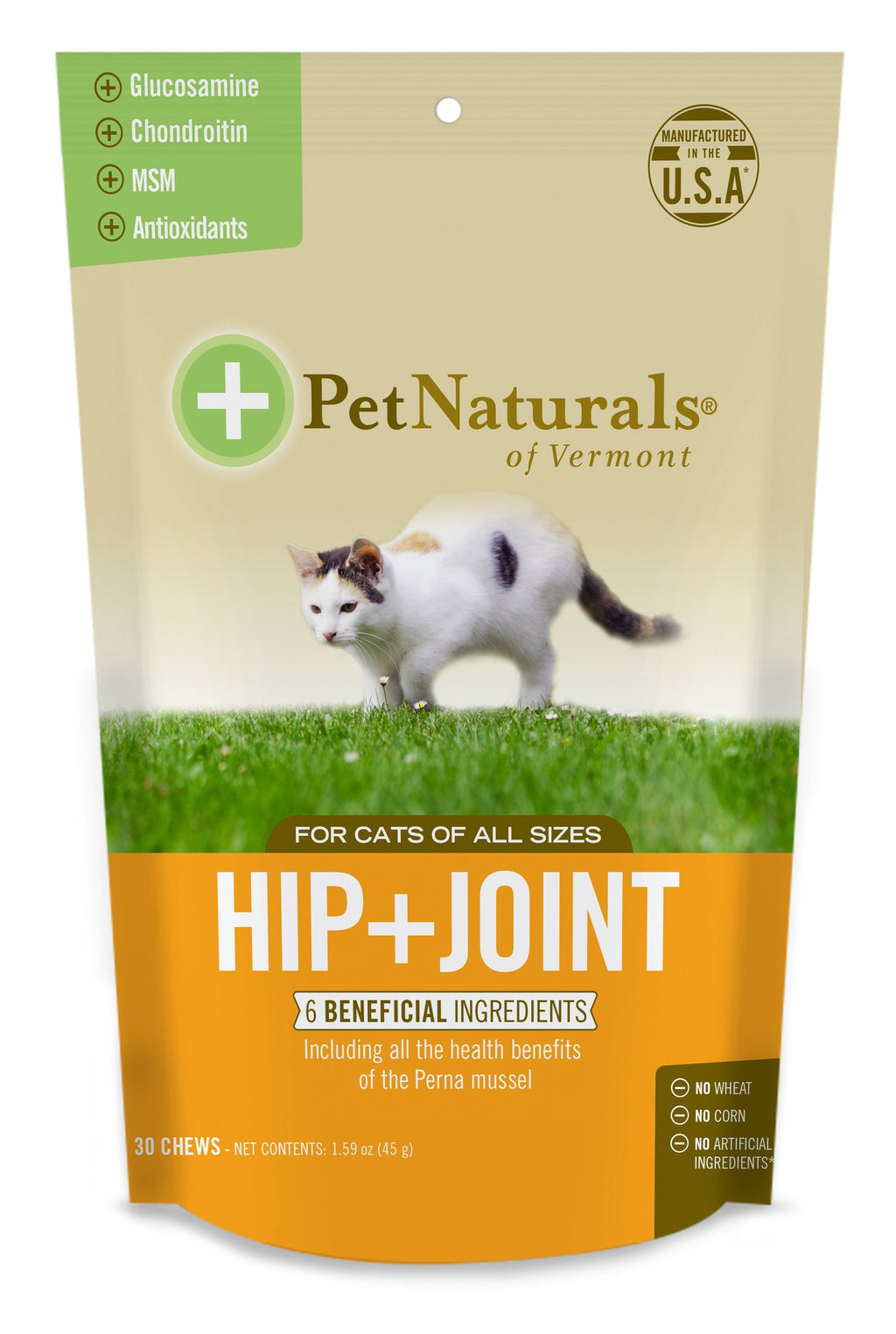 Pet Naturals of Vermont Hip & Joint Supplements for Cats - 30 ct Pouch  