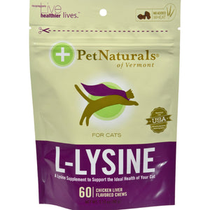 Pet Naturals of Vermont L-Lysine Supplements for Cats - 60 Chew Pouch
