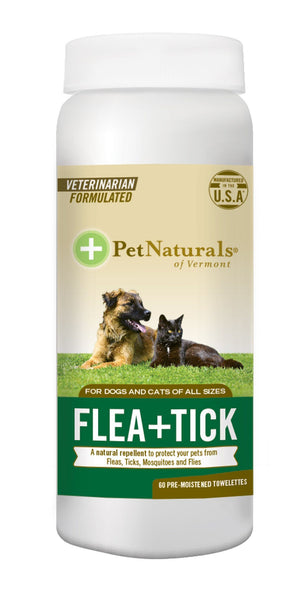 Pet Naturals of Vermont Protect Flea and Tick Wipes 60 ct Canister
