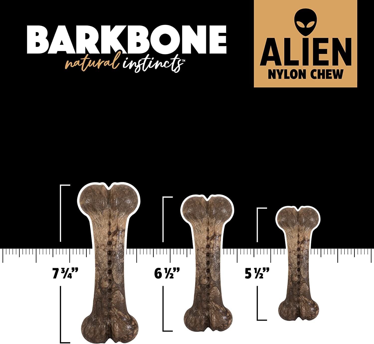 Pet Qwerks Alien Barkbone Beef Stew Nylon Dog Chews - Medium  