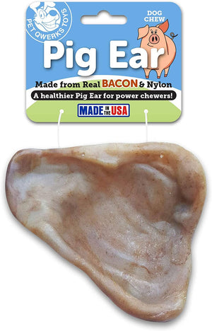 Pet Qwerks Made-in-the-USA Bacon Pig Ears Natural Dog Treats - Large