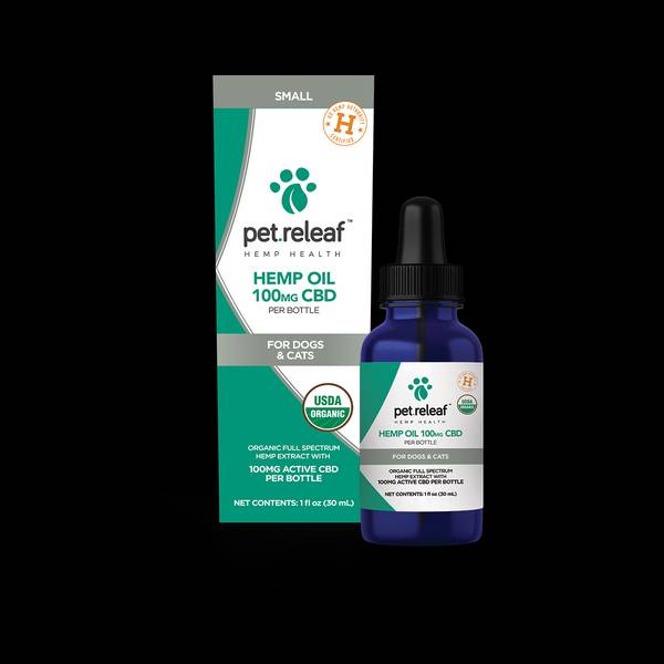 Pet Releaf Organic CBD Hemp Oil 100 mg active CBD Dog and Cat Health Supplements - 2 oz...