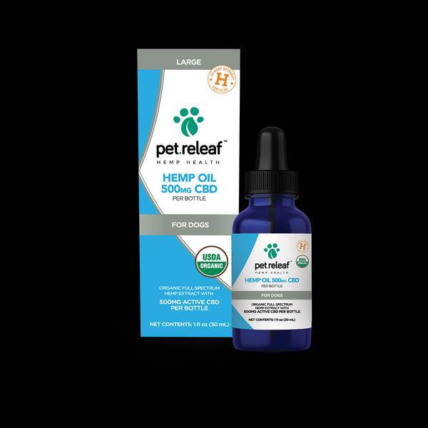 Pet Releaf Organic CBD Hemp Oil 500 mg active CBD Dog and Cat Health Supplements - 2 oz...