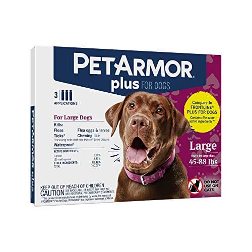 Petarmor Plus Flea and Tick for Dogs - 45 - 88 Lbs - 3 Count  