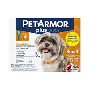 Petarmor Plus Flea and Tick for Dogs - 5 - 22 Lbs - 3 Count